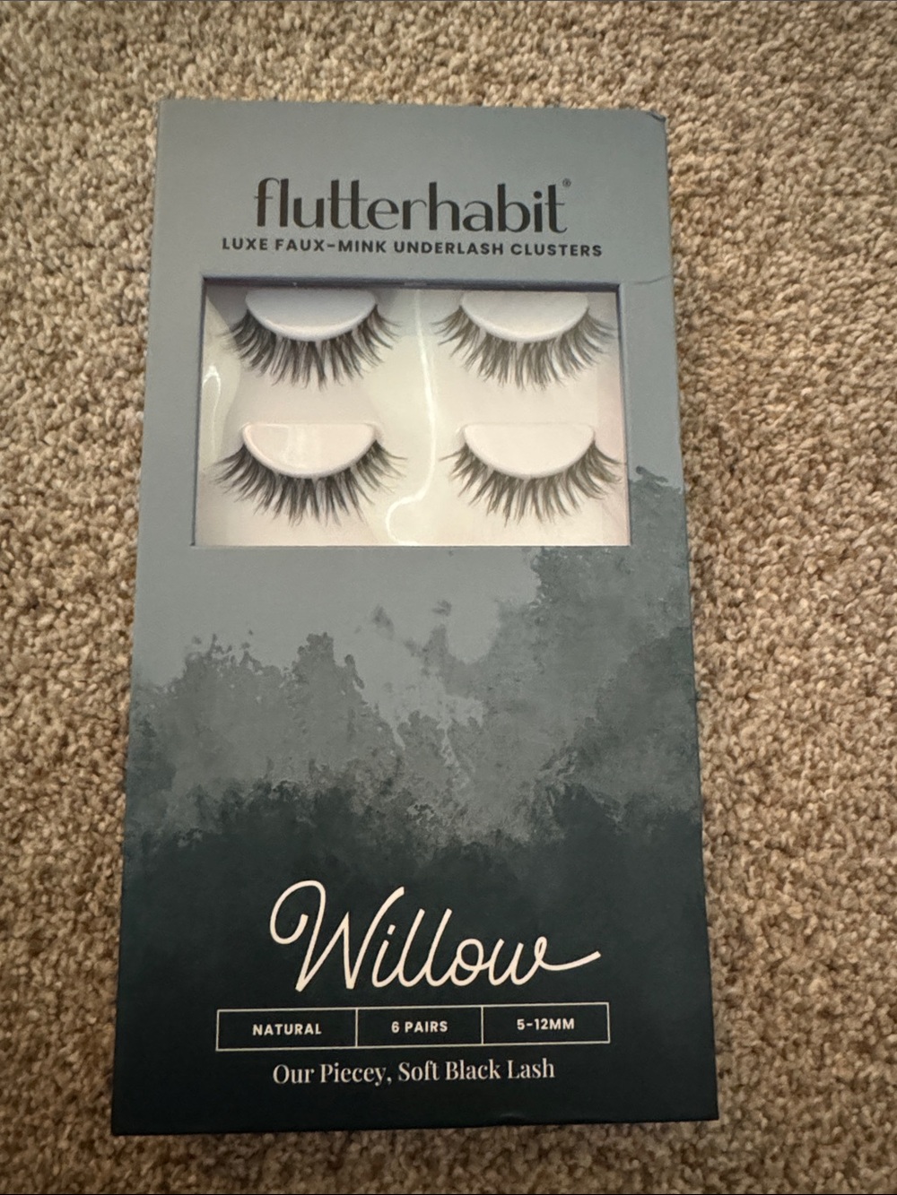 Flutterhabit Willow Soft Black Faux-Mink Underlash Clusters